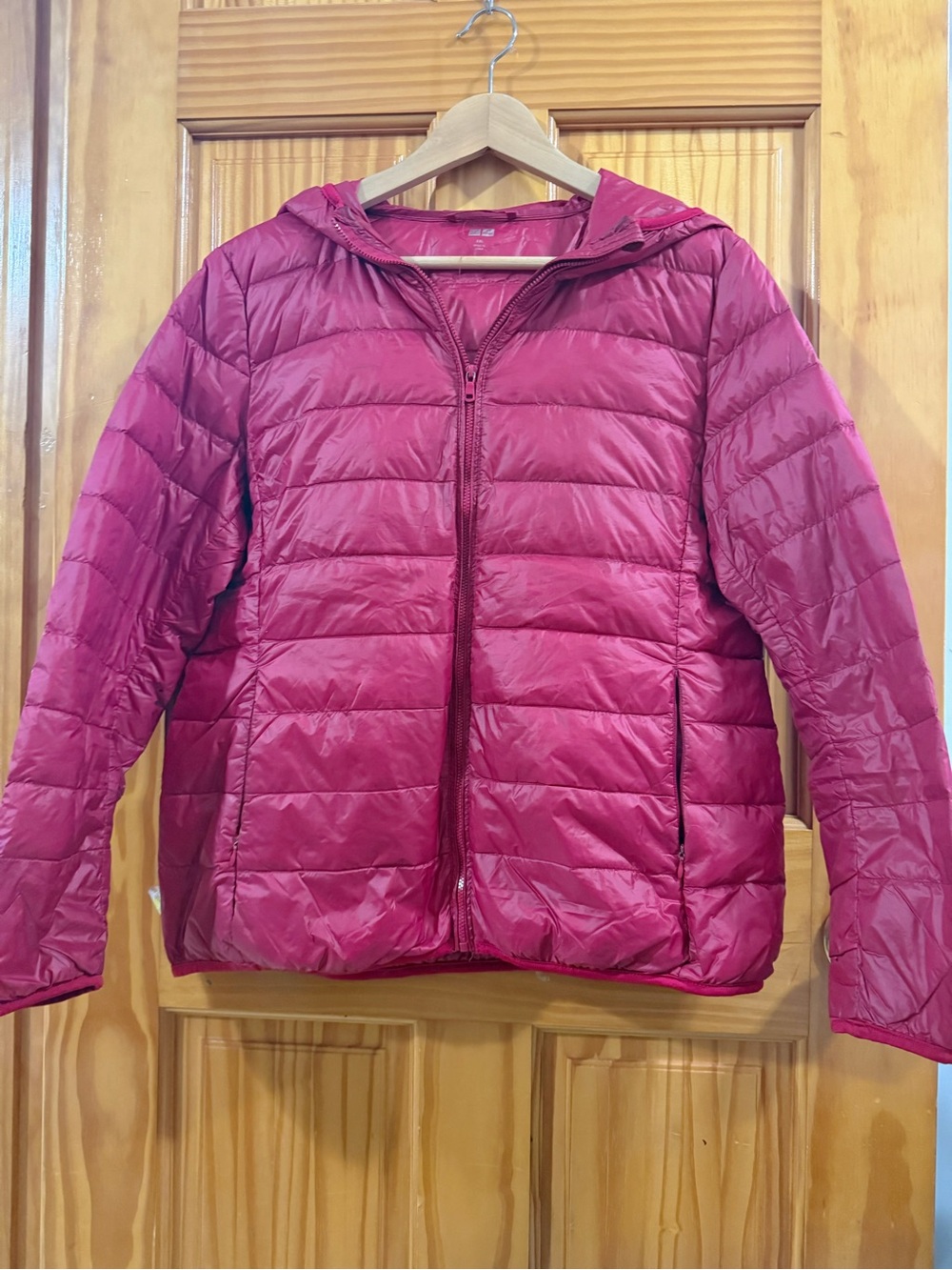 women Lightweight Hooded Puffer Jacket - dark red（date red）